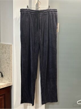 TENORE Velour Track Suit Pants Navy Sz Large